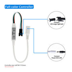 Tira de cor mágica completa de Mini For Ws 2811 do controlador do pixel do diodo emissor de luz de Sp002e