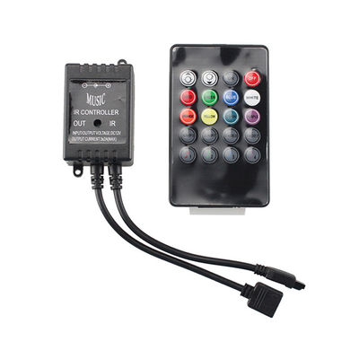 Controlador de música LED RGB 3CH 20 teclas IR controle remoto para decoração de casa
