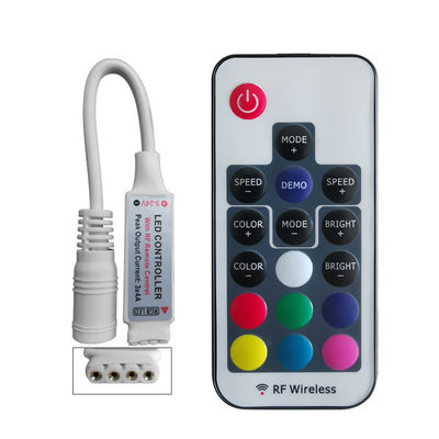 Mini controlo a distância sem fio chave do RF 17 do controlador do diodo emissor de luz RGB para a barra clara do diodo emissor de luz de 5050 RGB