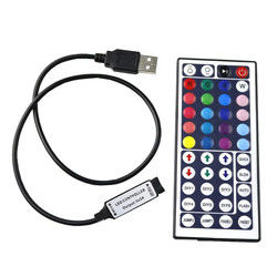 USB 5V pôs a luz de tira remota chave do diodo emissor de luz RGB de For do controlador de 44 IR
