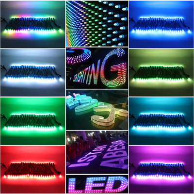Cor WS2811 completa endereçável impermeável de luz de tira do pixel do diodo emissor de luz do RGB