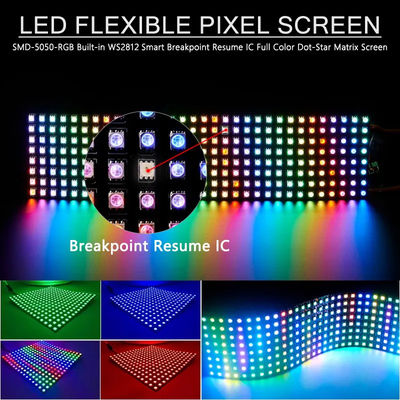 Cor programável flexível da mágica de Smd 5050 da luz de tira do pixel do diodo emissor de luz