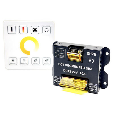 toque completo duplo do Rf da temperatura de cor da C.C. 12V 24V de Dimmer do controlador do diodo emissor de luz 10A