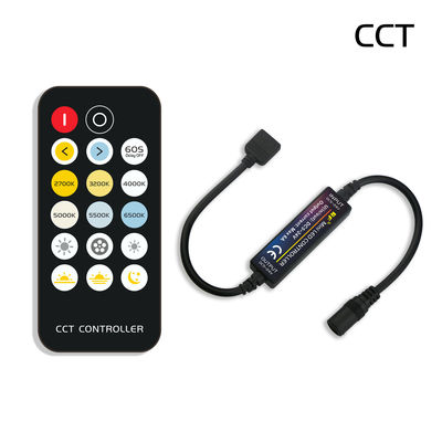 Controlo a distância sem fio chave de Dimmer With 17 duplos RF do controlador do diodo emissor de luz da temperatura de cor da C.C.