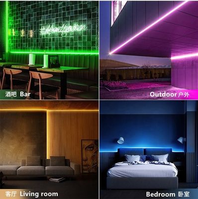 Luz de tira de néon 10ft do diodo emissor de luz do RGB do controle de Bluetooth APP com os 16 milhão redutors das cores de DIY