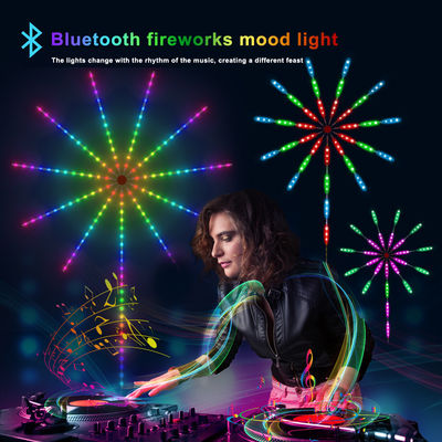 Do fogo de artifício remoto da tira da luz do diodo emissor de luz do pixel da música de DIY APP cor ideal para o Natal