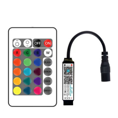 RGB Bluetooth LED Strip Smart Controller com controle remoto de 24 chaves