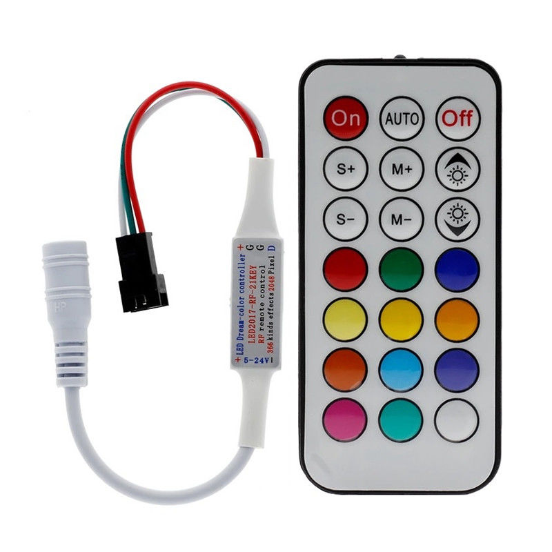 Controlador remoto do RF de 21 chaves mini, diodo emissor de luz mágico 2811 de For do controlador da cor tira de 2812 pixéis