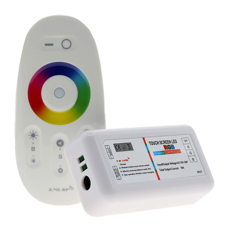 2,4 gigahertz de luz de tira remota do diodo emissor de luz de Dimmable Wireless For do controlador do diodo emissor de luz RGB do toque