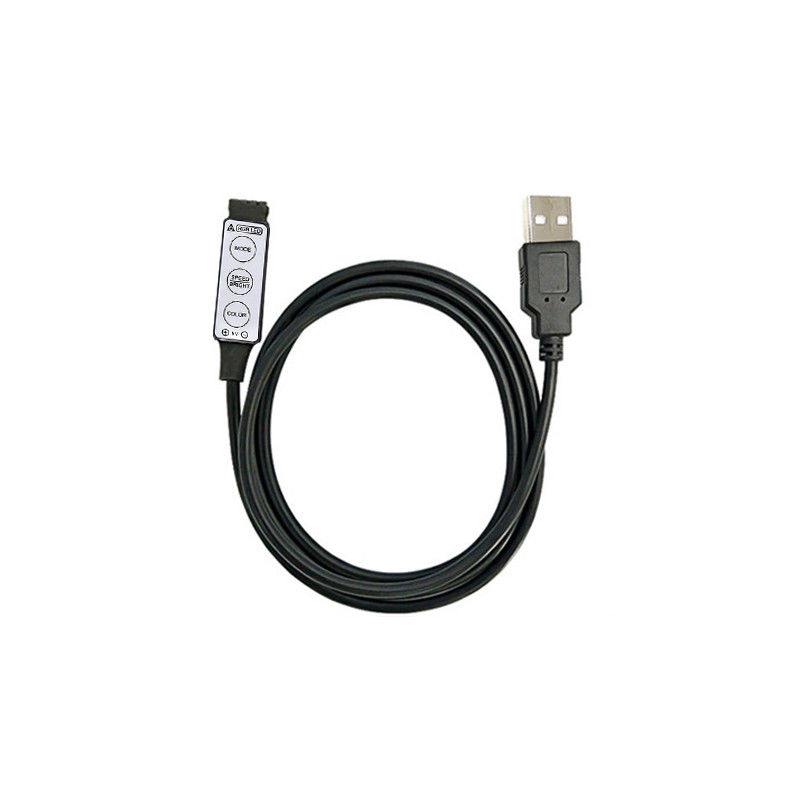 Mini controlador USB 5V LED com 3 teclas para LED RGB Color Strip Light