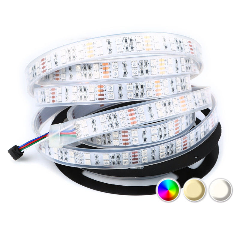 Luz de tira flexível SMD do diodo emissor de luz RGB da fileira dobro 5050 120LEDs/M For Landscape Lighting