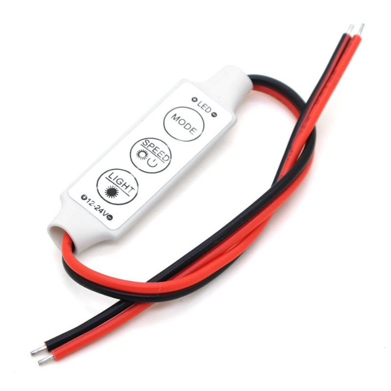 3 diodo emissor de luz chave Mini Controller 5V 12V 24V para a única luz de tira do diodo emissor de luz da cor 5050 3528
