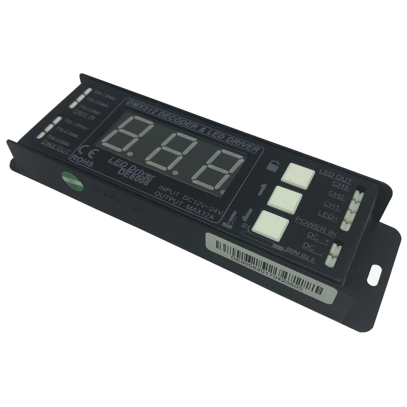 Decodificador do diodo emissor de luz DMX do canal do RGB 3, controlador 12V do diodo emissor de luz DMX512 para a luz de tira do diodo emissor de luz