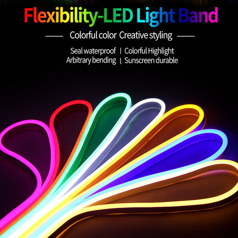 Tira clara conduzida flexível impermeável conduzida de néon da luz de tira do PVC da C.C. 12v 600leds 6*12mm