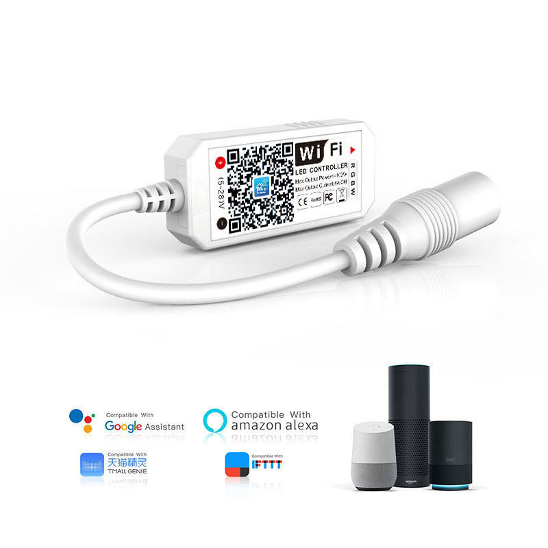 3 canais LED RGB WIFI Controlador Compatível com Android IOS Alexa Google Inteligência Controle sem fio